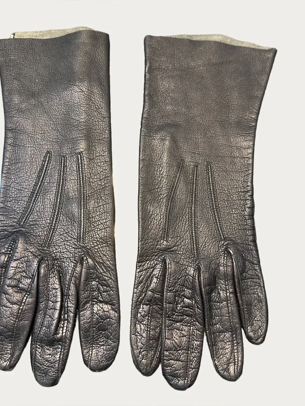Kayser Vintage Black Leather Classic Driving Gloves 6.5